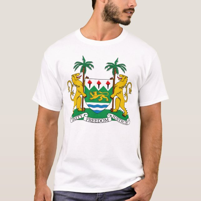 T-shirts Casaco de armas da Serra Leoa (Frente)