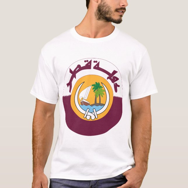 T-shirts casaco de armas do Qatar (Frente)