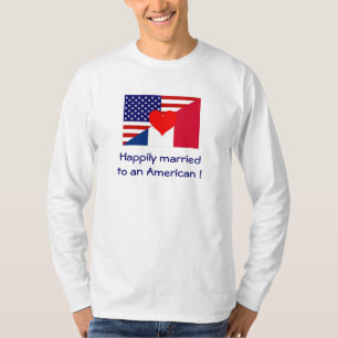 T-shirts Casado feliz a um americano