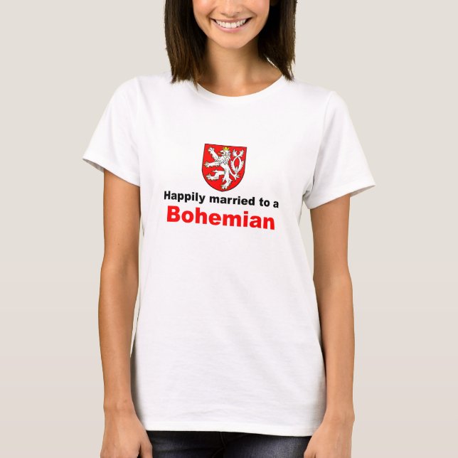 T-shirts Casado feliz a um Bohemian (Frente)