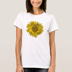 T-shirts Casamento Amarelo de Brilho de Girassol