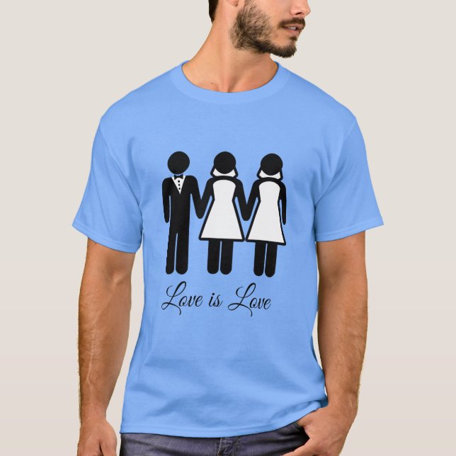 T-SHIRTS CASAMENTO BISSEXUAL O AMOR É AMOR (Frente)