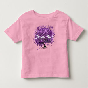 T-shirts Casamento de Árvore de Folha de Coração Roxo da Fl