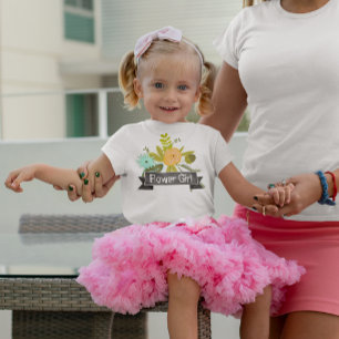 T-shirts Casamento De Chalkboard Da Menina De Flor
