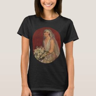 T-shirts Casamento Vintage, Retrato Nupcial da Noiva Vitori