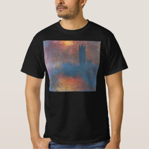 T-shirts Casas do Parlamento, Londres, por Claude Monet