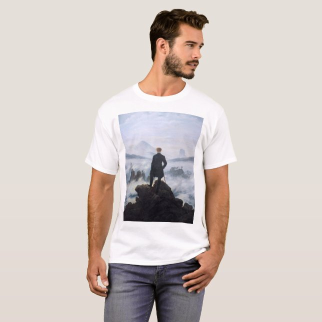 T-shirts CASPAR DAVID FRIEDRICH - Wanderer acima do mar (Frente Completa)