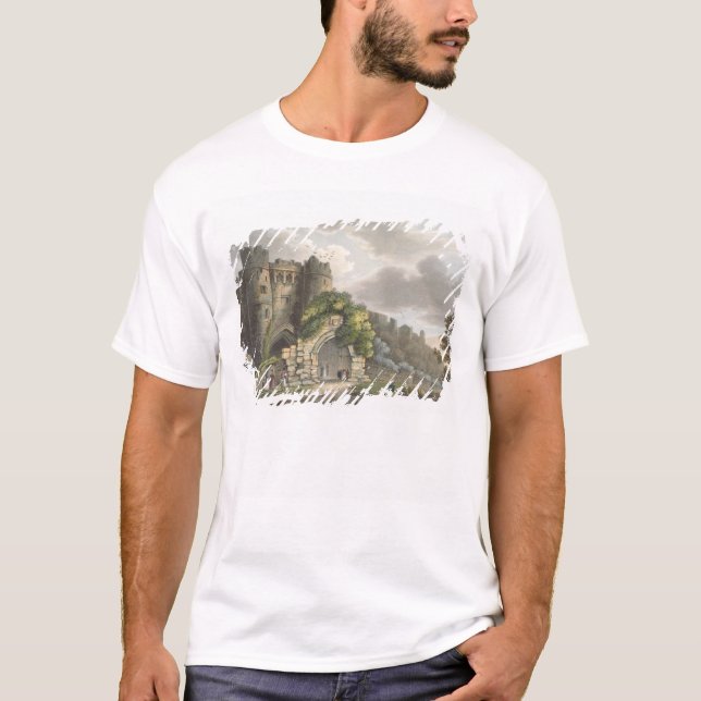 T-shirts Castelo de Carisbrook, 'da ilha do Wight Illustr (Frente)