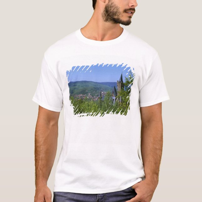 T-shirts Castelo, Wernigerode, Saxônia-Anhalt, Alemanha (Frente)