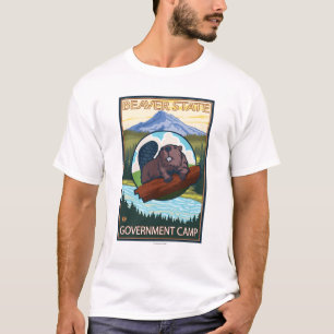 T-shirts Castor & capa do Mt. - acampamento do governo,