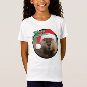 T-shirts Castor de Natal - Camisa-T de malha em malha femin