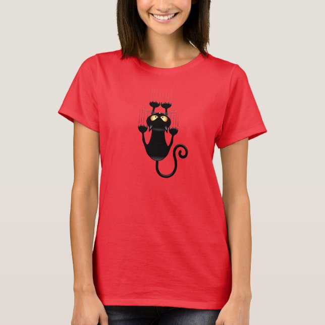 T-shirts Cat Caindo no personagem de desenho animado da div (Frente)