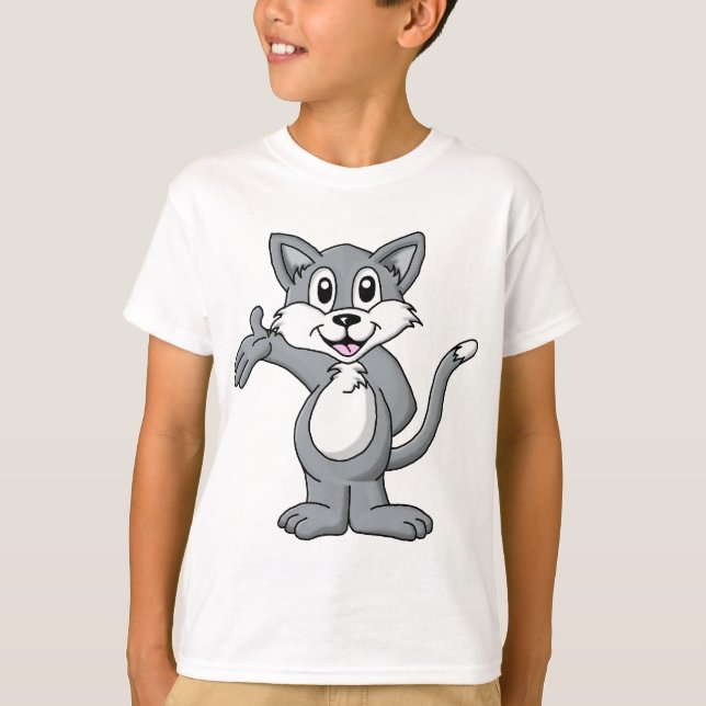 T-shirts Cat Cartoon (Frente)