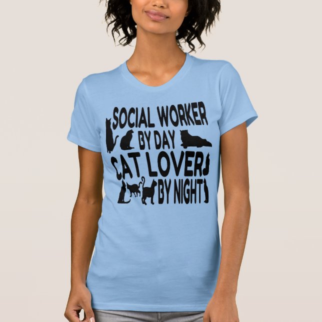 T-shirts Cat Lover Social Worker (Frente)