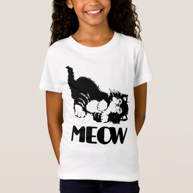 T-shirts Cat Meow (Frente)