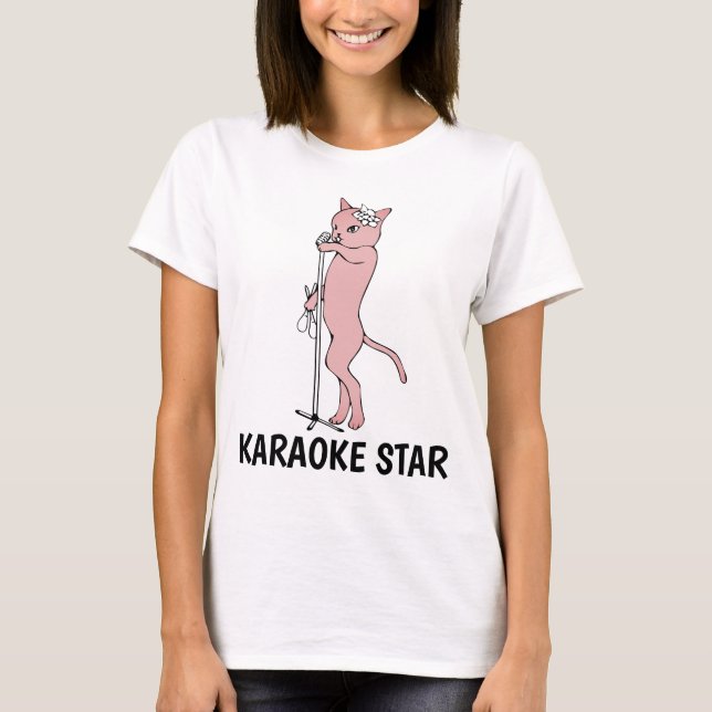 T-shirts CAT STAR KARAOKE (Frente)