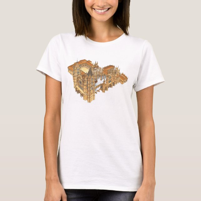 T-shirts Catedral de Leon. Espanha (Frente)