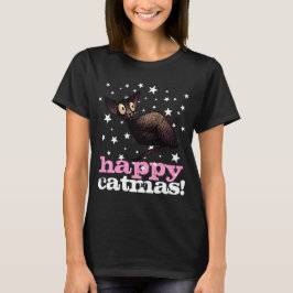 T-shirts Catmas feliz! - Gato engraçado do Natal da mulher