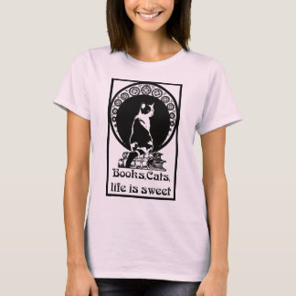 T-shirts Cats, life is Books sweet