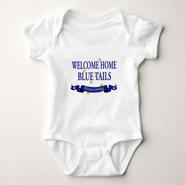 T-shirts Caudas azuis Home bem-vindas (Frente)