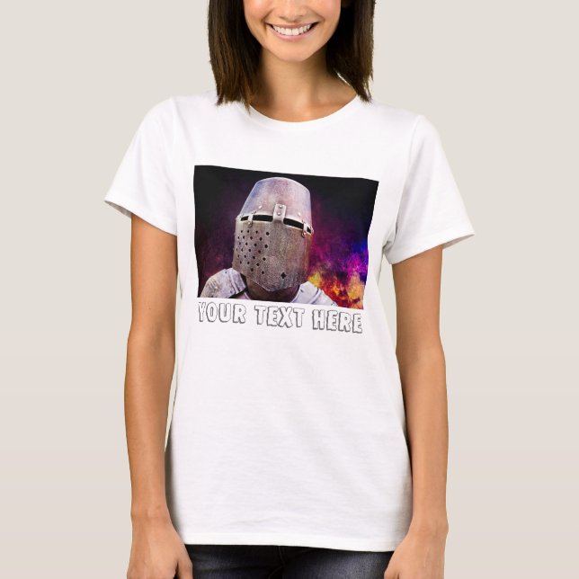 T-shirts Cavaleiro - Adicione seu texto (Frente)