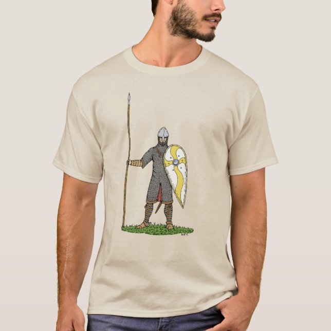 T-shirts Cavaleiro Normando Medieval Por Volta de 1066 (Frente)