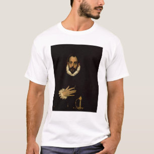 T-shirts Cavalheiro com sua mão em sua caixa, c.1580