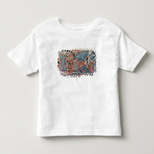 T-shirts Cavalier normandos em um cavalo do animal malhado