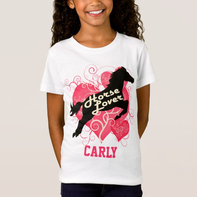 T-shirts Cavalo Carly personalizado amante (Frente)