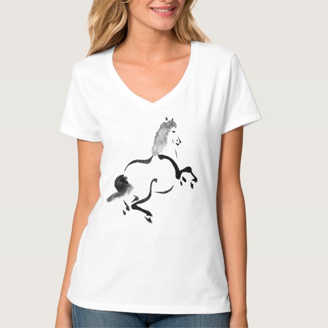 T-shirts Cavalo Chinês Vintage (Frente)