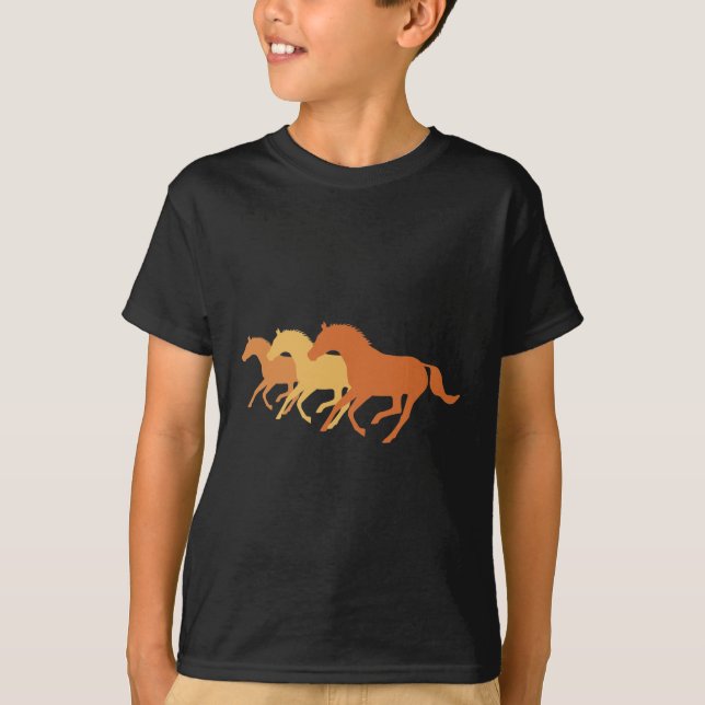 T-shirts Cavalo Corrente (Laranja) (Frente)