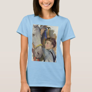 T-shirts Cavalo de Corrida Antigo, Vencedor de Fita Azul co