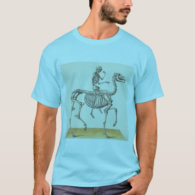 T-shirts Cavalo e esqueleto do cavaleiro (Frente)