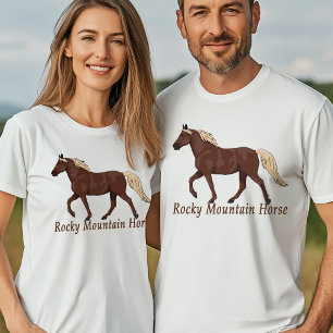 T-shirts Cavalo Flaxen Gaited da montanha rochosa do