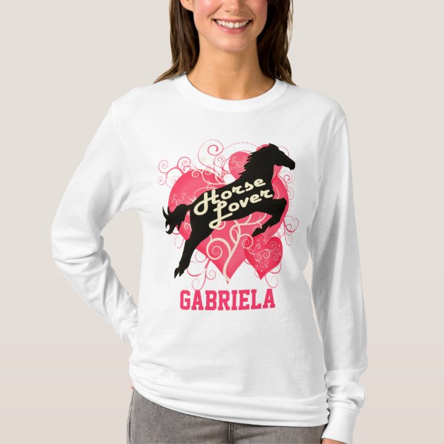 T-shirts Cavalo Gabriela personalizada amante (Frente)