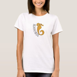 T-shirts Cavalo-marinho - Camisa-T básica de mulher branca