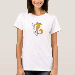 T-shirts Cavalo-marinho - Camisa-T básica de mulher branca