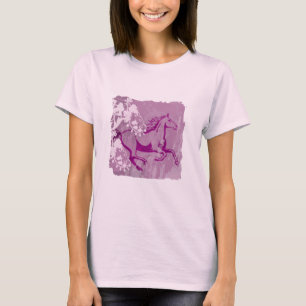 T-shirts Cavalo místico do jardim (Lt. Roxo)