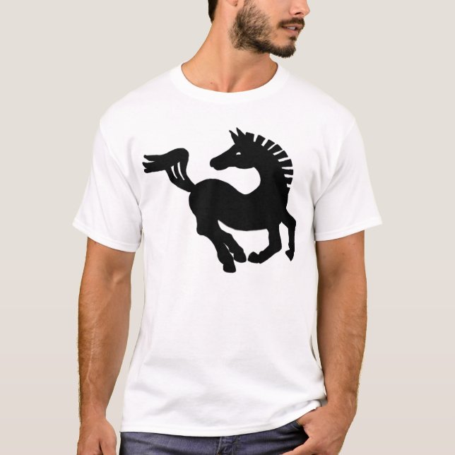 T-shirts cavalo negro (Frente)