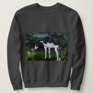 T-shirts Cavalo preto e branco da pintura de Overo do