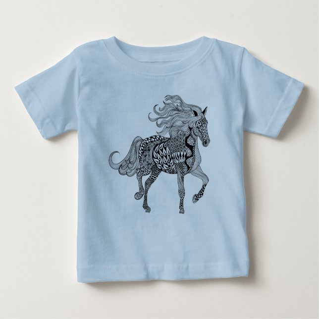 T-shirts Cavalo preto inspirado (Frente)