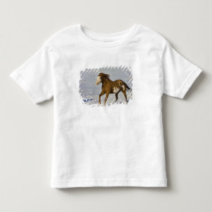 T-shirts Cavalos Correndo na Neve