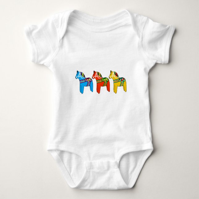 T-shirts Cavalos de Dala do sueco (Frente)