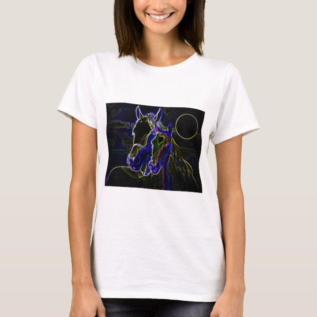 T-shirts Cavalos de luz negra (Frente)