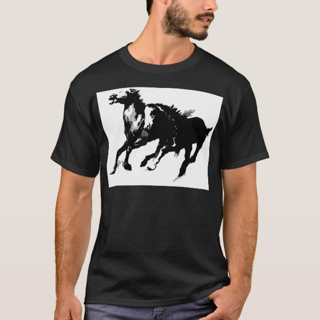 T-shirts Cavalos em Execução (Frente)