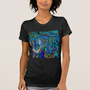 T-shirts Cavalos Selvagens em Castanho e Teal