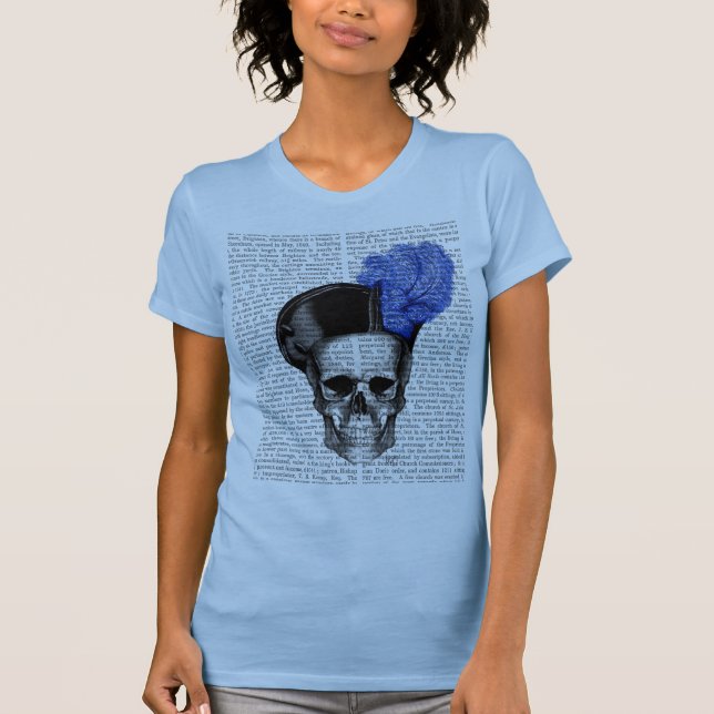 T-shirts Caveira com Chapéu Azul (Frente)