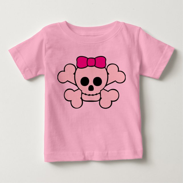 T-shirts Caveira e Crossbones Longa Capa (Frente)