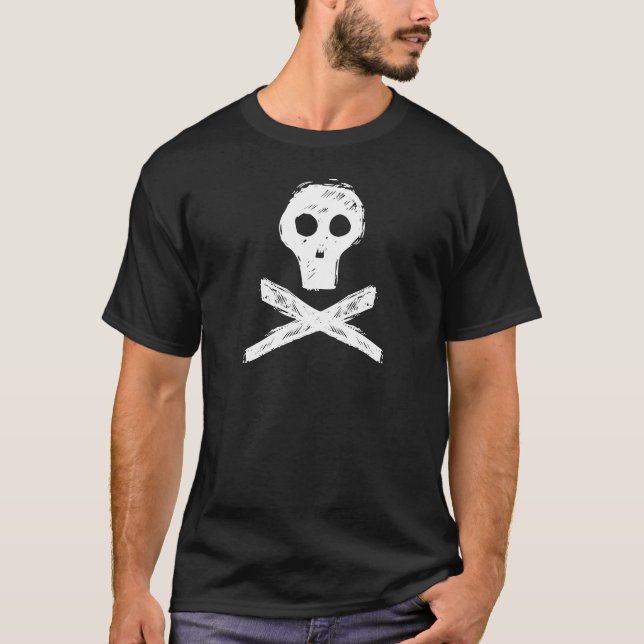 T-shirts caveira e ossos cruzados (Frente)