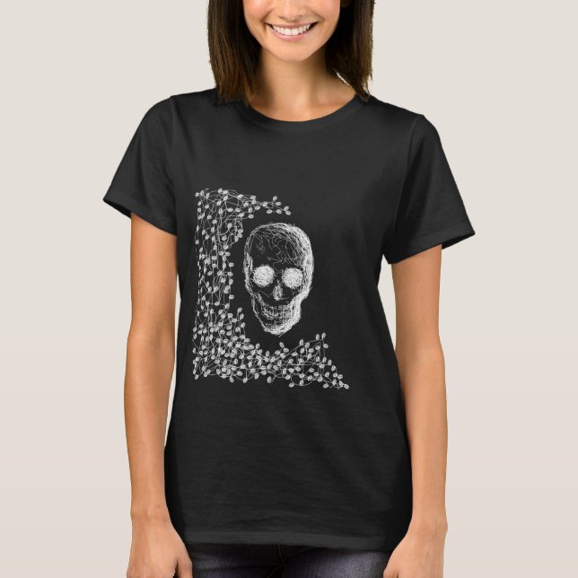 T-shirts Caveira, em Branco. (Frente)